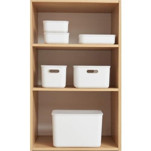 50LB Japanese Plastic White Stackable Storage Box Bin with Clear Lid Handles Multifunctional Clothes Sundries Desktop Basket