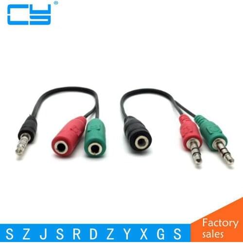 3.5mm 2 in 1 Microphone Headphone adapter for Skype PC laptop Mac