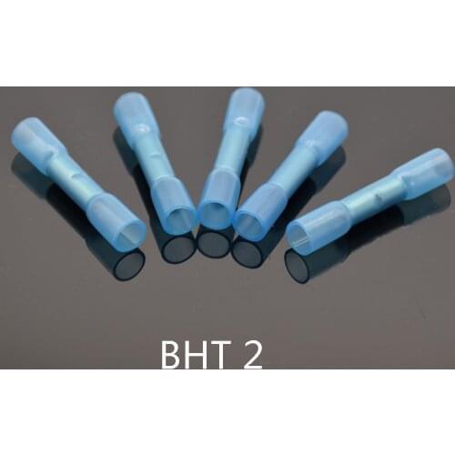30/20/10Pcs Heat Shrink Butt Wire Connectors AWG 16-14 1.5-2.5mm2 Blue Waterproof Insulated Automobile Wire Cable Terminals BHT2