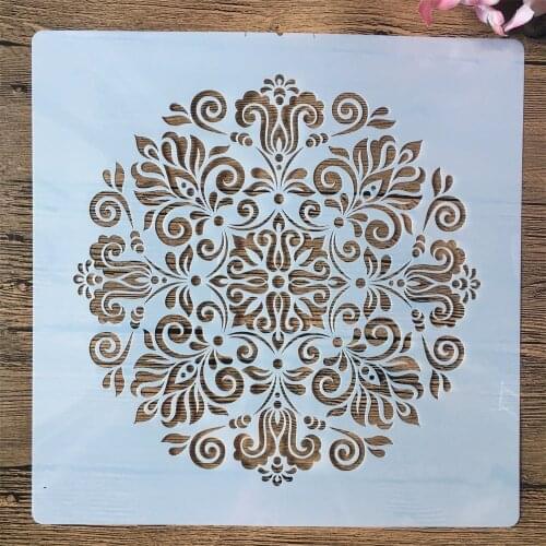 30*30cm Mandala Round Floral DIY Layering Stencils Wall Painting Scrapbook Coloring Embossing Album Decorative Template