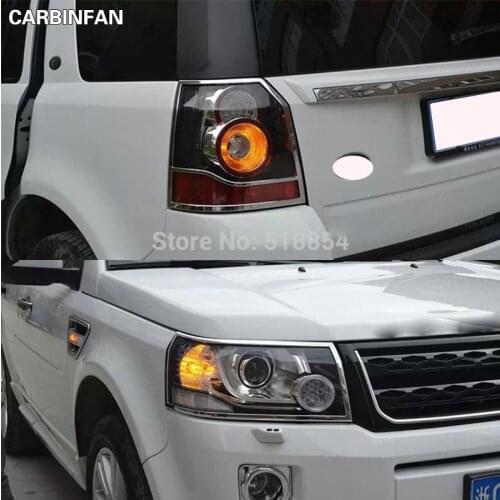 ACCESSORIES FOR 2012-2015 LAND ROVER FREELANDER 2 LR2 CHROME FRONT REAR HEADLIGHT TAIL LIGHT LAMP COVER TRIM MOLDING 4PCS/SET
