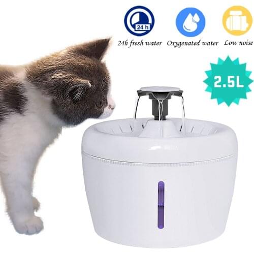 Automatic Cat Water Fountain For Pets Water Dispenser Large Drinking Bowl Cat Automatic Fresh Drinking Filter 2.5L Capacity