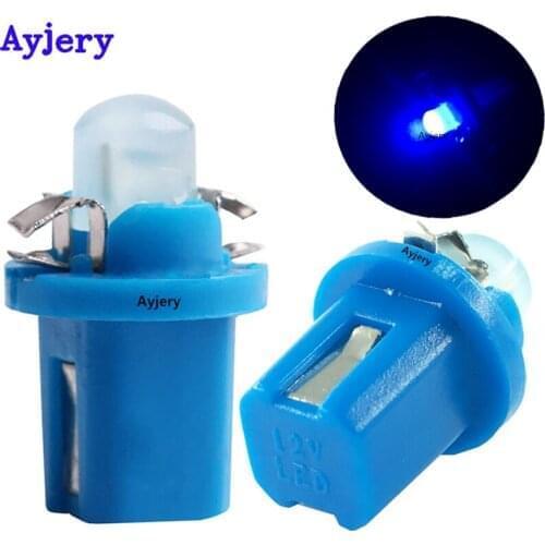 AYJERY 10pcs/lot 12V T5 B8.5D COB 1 SMD Led Bulbs 40Lm Interior Dashboard Reading Side Indicator Car Light White Blue Red Yellow