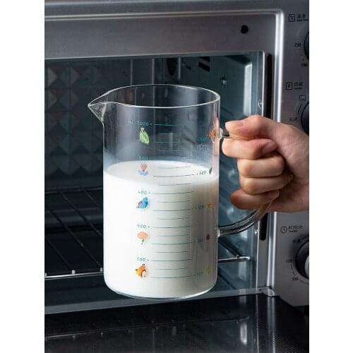 Large Measuring Cup Kitchen Scale Glass Cup Graduated Milk Microwave Heating Cuchara Medidora Home Measuring Tools ED50LJ