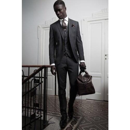 Custome Homme Fashion Tuxedos Cool Handsome Blazer Tuxedos Notch Lapel Two Buttons Men Suits(Jacket+Pant+Vest+Tie+Handkerchiefs)