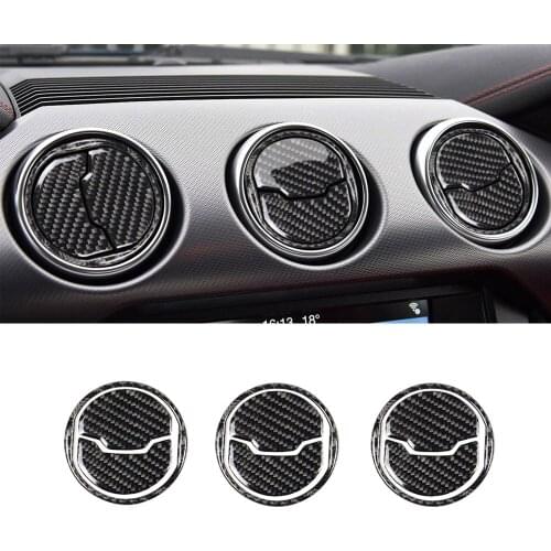 Central Dashboard Air Conditioner Outlet Vent Decoration Cover Trim for Ford Mustang 2015-2021 Car Accessories Carbon Fiber