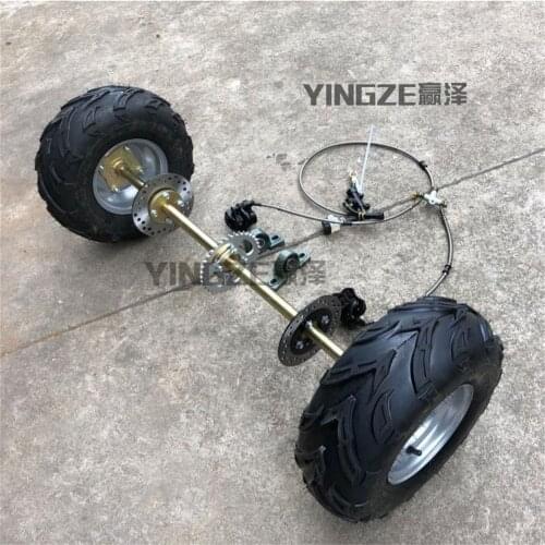 DIY Four Wheel GO KART KARTING ATV UTV Buggy 1M Rear Axle Disc Brake Pump With 7 Inch Wheel