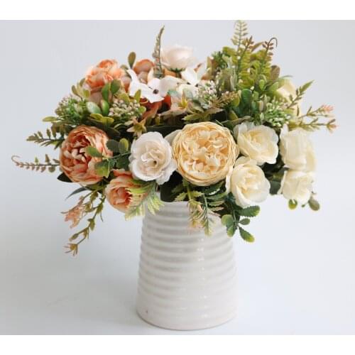 Silk Artificial Rose Flowers Wedding Home Garden Decoration Bouquet