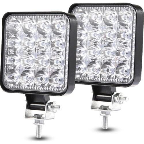 48w 30 Degree LED flood Beam Lights Square Off-road bulb lamp light fog lighting exterior For Jeep Cabin/Boat/SUV/Truck/Car/ATV