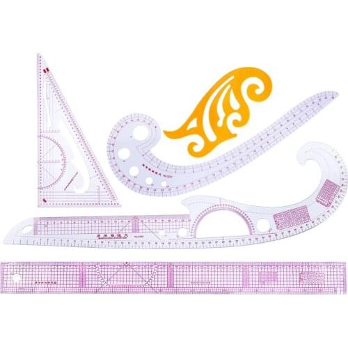 5PCS Sewing Metric Styling Rulers Curve Set Cutting Ruler Arm Sleeve Yardstick Multipurpose Sewing Tools for Clothing