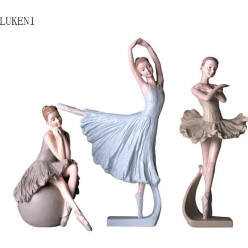 Nordic Style Art Cute Girl Heart-shaped Ballet Girl Small Ornaments Creative Childrens Room Desktop Decoration Gift