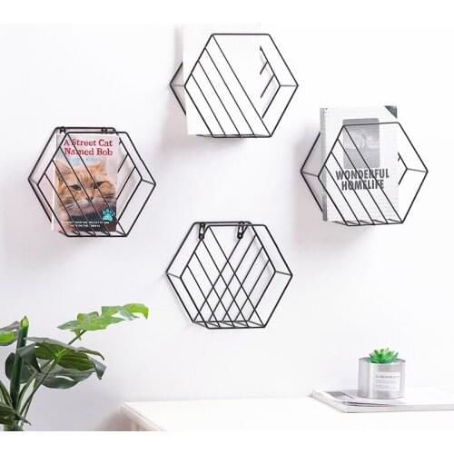 Metal Nordic Storage Rack Newspaper Magazine Organizer Storage Container Hanging Organizer Basket Storage Holder for Box