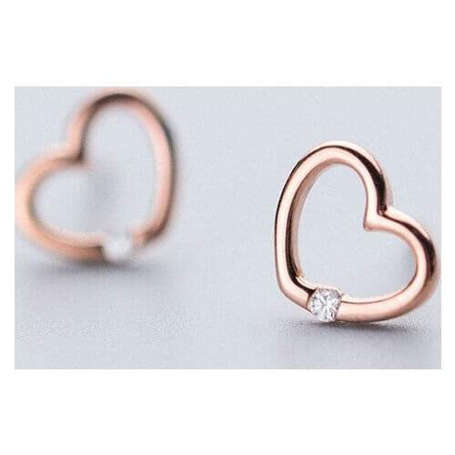 Fashion Micro Inlaid Zircon Heart Earrings Elegant Girl Earrings Summer Leisure Party Travel Jewelry Accessories Birthday Gift