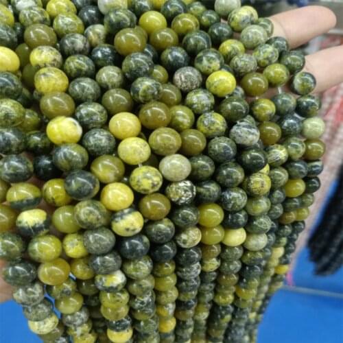 Natural Grass Yellow Turquoises Stone Beads 6MM 8MM 10MM Round Loose Stone Beads For Jewelry Making DIY Bracelet Necklace Bead