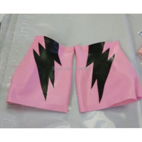 2017 new Hot Female handmade Latex classic Sexy Lingerie half fingers Wrist Gloves with lightning pattern Cekc Fetish XS-XXL