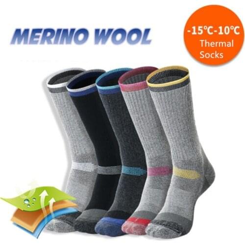 New Winter Men Women Merino Wool Thermal Ski Socks Warm Snowboard Hiking Sports Socks Outdoor Trekking Thermosocks