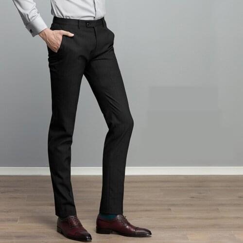 New Arrivals Mens High Quality Zipper Fly Formal Business Meeting Suit Wear Pants Slim Fit Wrinkle-Resistant Suit Pants for Men