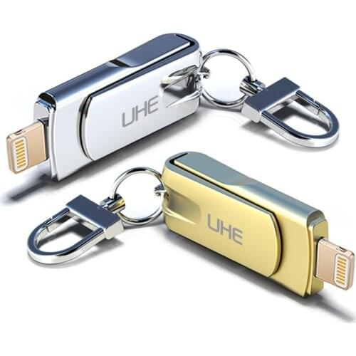 OTG USB Flash Drive For iPhone 16GB 32GB 64GB Lightning to Metal Pen Drive U Disk HD storage memory stick For Tablet laptop