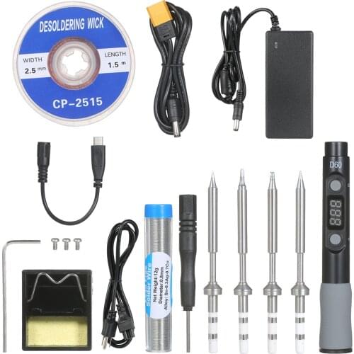SEQURE Electric Soldering Iron with Digital Tube Display Intelligent Soldering Iron Kit with 19V Power Adapter and 4 Iron Heads