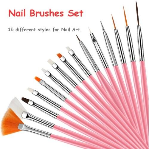 Professional Nail Art Brushes Set for UV Gel Acrylic Design Gel Liner Polish Gradient Painting Pen Manicure Nails Tips Tools Kit