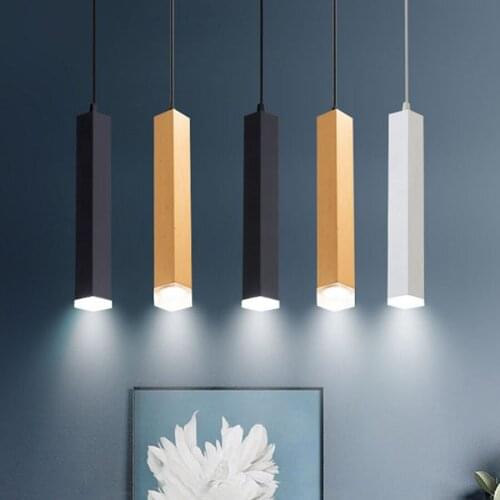 Modern Acrylic Square Long Tube Pendant Lamp Creative Kitchen Island Pendant Light Dining Living Room Restaurant Shop Pipe Light