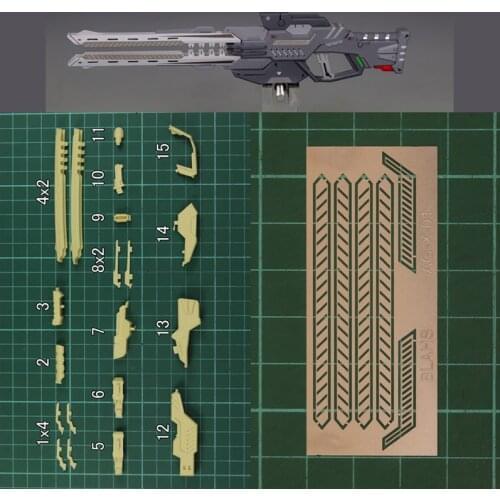 Super Electromagnetic Gun Unpainted GK Unassambled Resin White Model Kit For 1/100 Gundam Enhanced Equipment With Etching Sheet