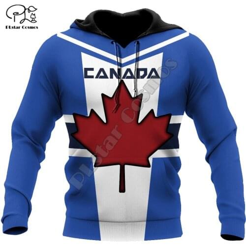PLstar Cosmos Canada Flag National Emblem 3D Printed Hoodies Sweatshirts Zip Hooded For Man/Woman Casual Streetwear Style-C01