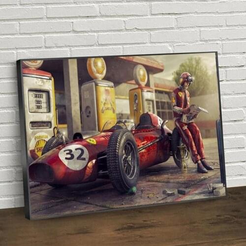Vintage Classic Ferraris Racing F1 Race Car Poster And Prints Wall Art Picture On Canvas Painting For Living Room Decoration
