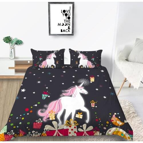 Magic Unicorn Bedding Set For Children Soft Fantasy Duvet Cover Gifts King Queen Twin Full Single Double Unique Design Bed Set