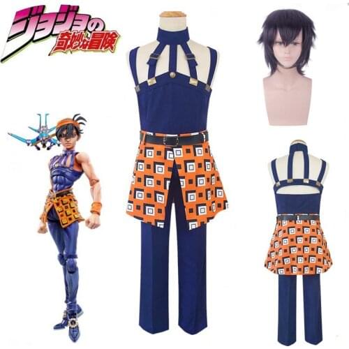Anime JoJos Bizarre Adventure Cosplay Costume Ghirga Narancia Uniforms Men Women Cosplay Outfit Dress Halloween Costumes