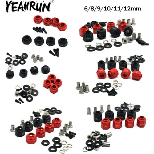 YEAHRUN 4Pcs/lot Metal Hexagon Adapter Wheels Hubs Hex Mount with Screw Needle for TRX-4 1/10 RC Rock Crawler Car Upgrade Parts