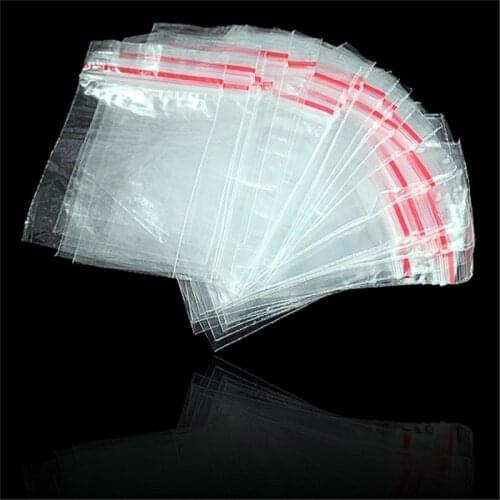 100pcs 5size Jewelry Ziplock Zip Zipped Lock Reclosable Plastic Clear Bags DIY Jewelry Accessories Pouch Reusable