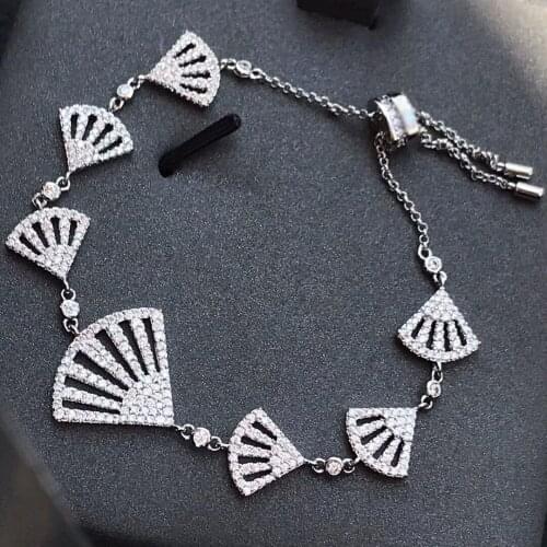 UMGODLY Luxury Brand Sector Bracelet 925 Sterling Silver Full Cubic Zirconia Tassel Adjustable Fashion Women Party Jewelry Gift