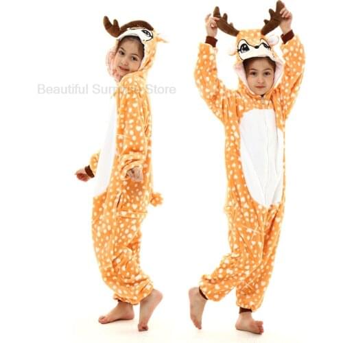 Winter Kigurumi Onesie Kids Unicorn Pajamas for Children Animal Cartoon Blanket Sleepers Baby Costume Winter Boy Girl Jumspuit
