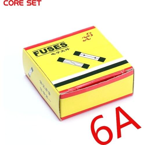 100PCS/box 5*20mm 6A 250V Quick Blow Glass fuse High quality fuse