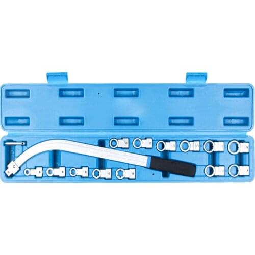 15pcs 12-19mm Serpentine Belt Tool Auxiliary Timing Pulley Puller Damper Wrench