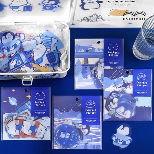 20 Pcs Cute Penguin Bear Sticker Diary Scrap Book Scrapbooking Decor Decoration Sricker For Diy Albums Diary Laptop Decoration