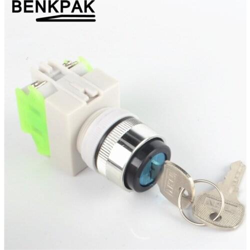 22mm Key Momentary rotary switch 3position push button switch self-lock