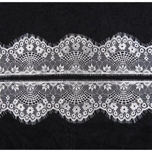 3meters/lot unilateral Black/white eyelash lace ribbon 9.5cm african lace fabric tube top pajamas openwork underwear lace trims