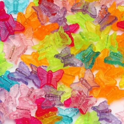 50pcs 13x16mm Mixed Clear Butterfly Acrylic Beads Loose Spacer Charms Beads For Jewelry Making Handmade Diy Necklace Bracelet