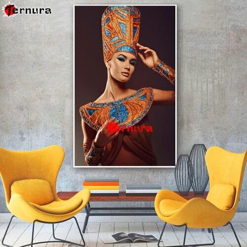 5d Diy diamond painting pyramid Full diamant embroidery Queen of egypt diamond mosaic stitch cross home decor gifts Home Decor