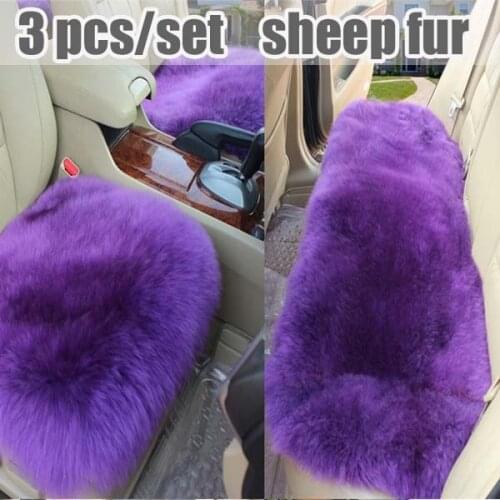2016 auto supply winter real wool car seat cover cushion no back car seat cushion 3 seats covers for 1 set
