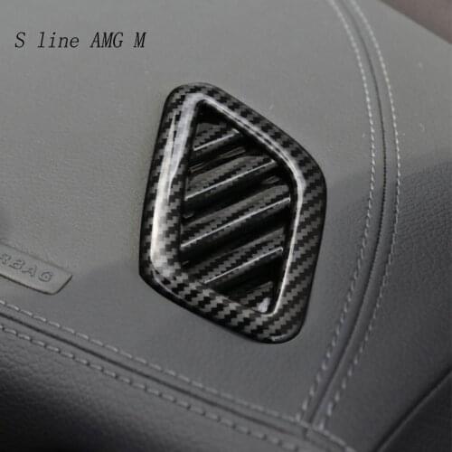 Car Styling Carbon fiber For Benz mercedes A Class W176 cla C117 gla x156 For AMG Instrument air outlet Sticker Trim Accessories