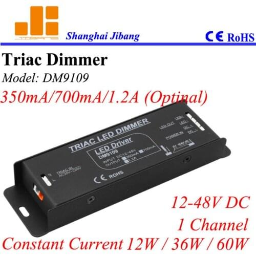 Free Shipping Triac dimming driver, Triac pwm LED driver, constant current 350ma/700ma/1.2A (Optl.), 1channel/12v-48v pn:DM9109