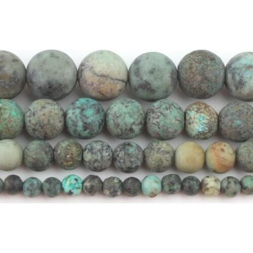 Natural Dull Polish Matte African Stone Beads Round Loose Beads for Diy Bracelet Accessories making 4/6/8/10mm 15inches