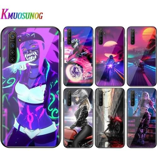 For OPPO A5 A9 2020 F7 Phone Cover Hot City Street Motorcycle for OPPO Reno 2 Z 2Z 2F 3 4 Pro 5G Bright Black Phone Case