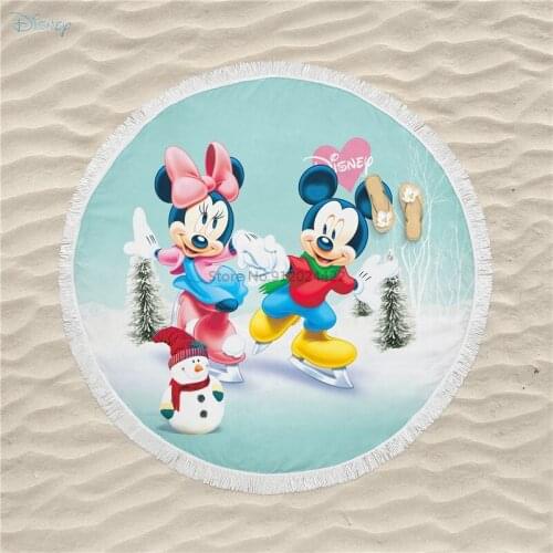 Disney Mickey Mouse Minnie Mouse Ski Printed Beach Towel Summer Microfiber Swimming Yoga Travel Bath Towel for Kids Adults 150cm
