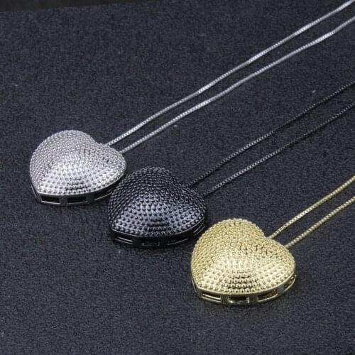 Funmode Black Gun Plated Gold Color Heart Design Pendant Necklace For Women Dress Jewelry Accessories Wholesale FN177