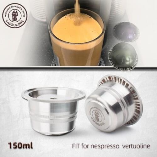 Capsulone 150ml Coffee Filters For Nespresso Vertuo Vertuoline Plus Stainless Steel Refillable Reusable Capsule Pod