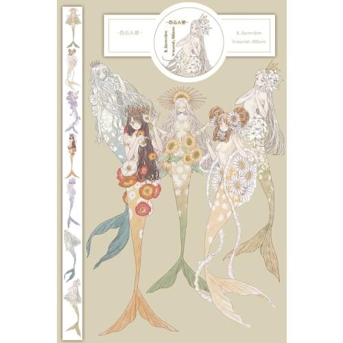 Fairy Lily Mermaid Washi Tapes Bullet Journal Masking Tape Adhesive Tape DIY Scrapbooking Washi Stickers
